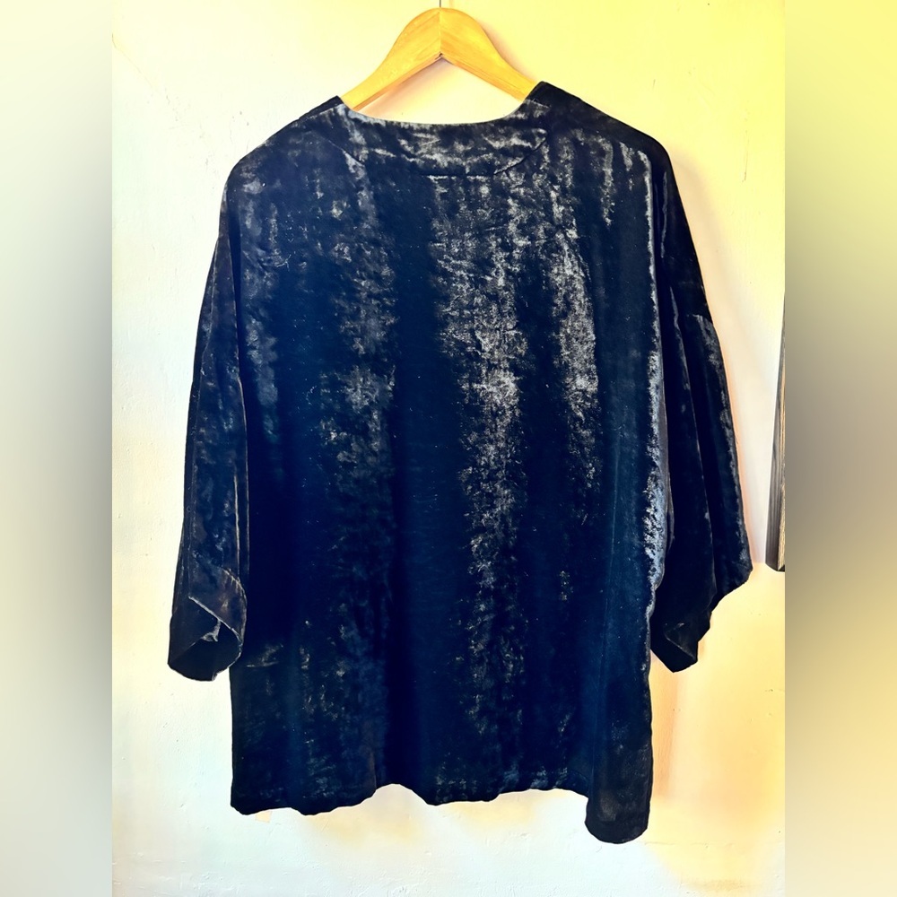 Ann Taylor Loft Black Velvet Jacket Kimono Sleeve - Picture 4 of 9